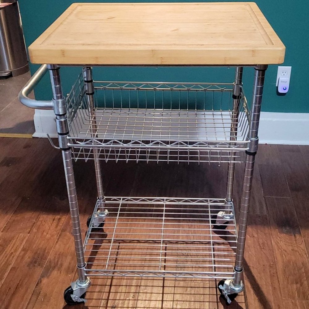Trinity Bamboo Topped Kitchen Cart